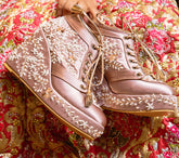 Rose Gold Bridal Sneaker Wedges - Customized Wedding Shoes | Tiesta